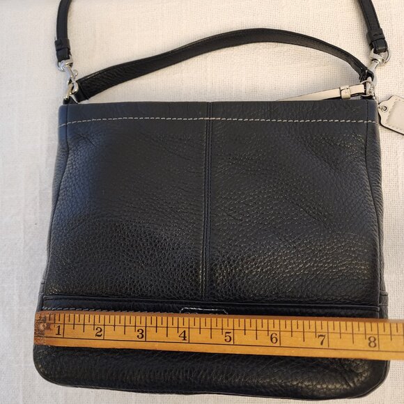 Coach Park Leather Mini Duffle Blk Pebbled Cross Body & Shorter Handle Bag A303 - Picture 13 of 15